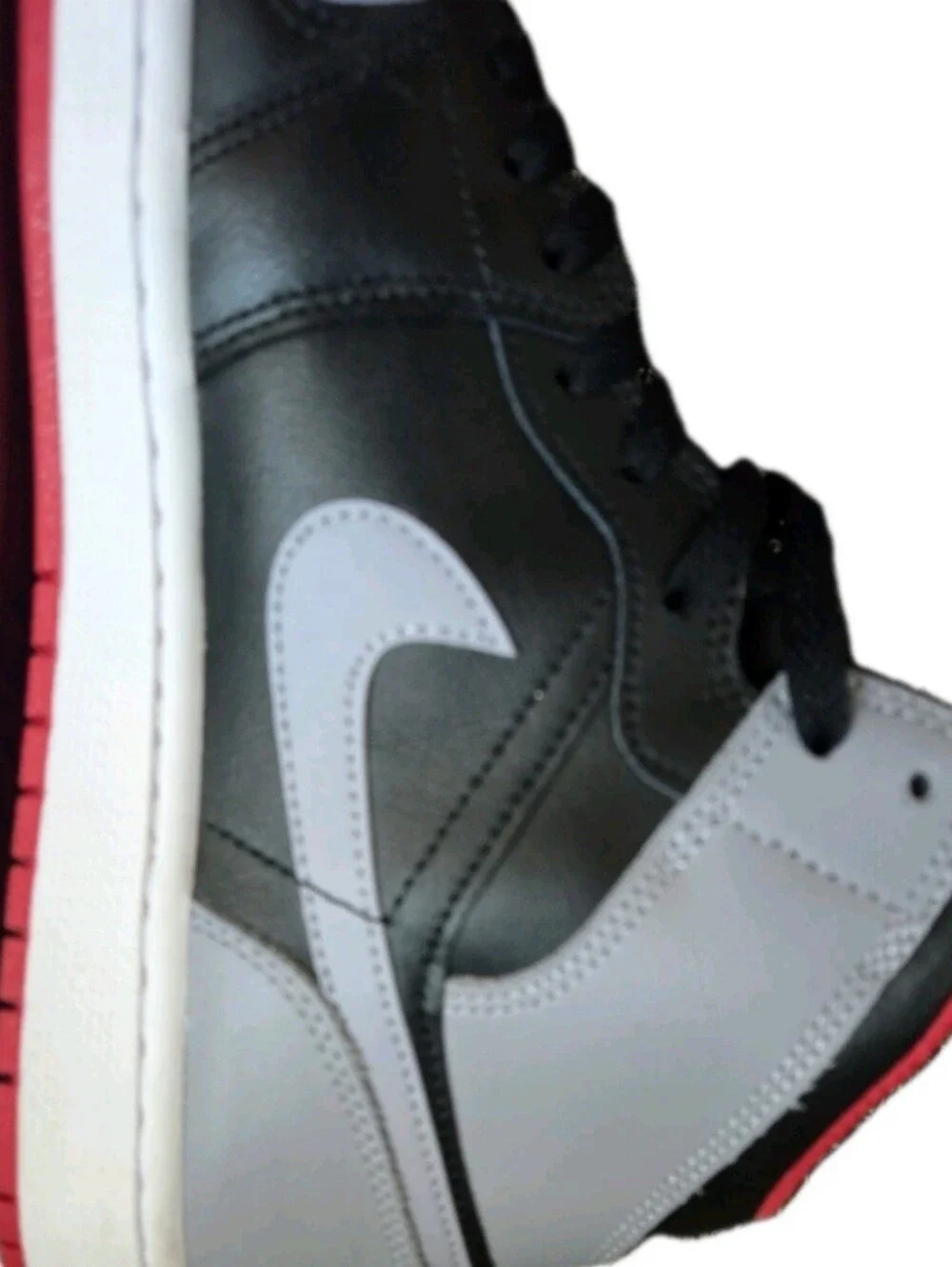 Nike Air Jordan 1 Mid Shoes Black Cement Grey Red White US Men's Size 10.5